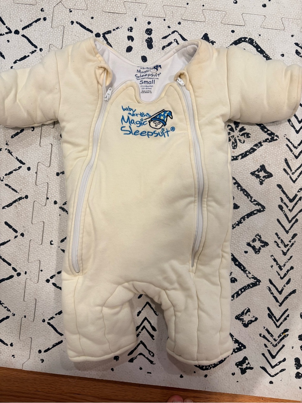 Magic Sleepsuit Cream Footed One-Piece for Babies - Small